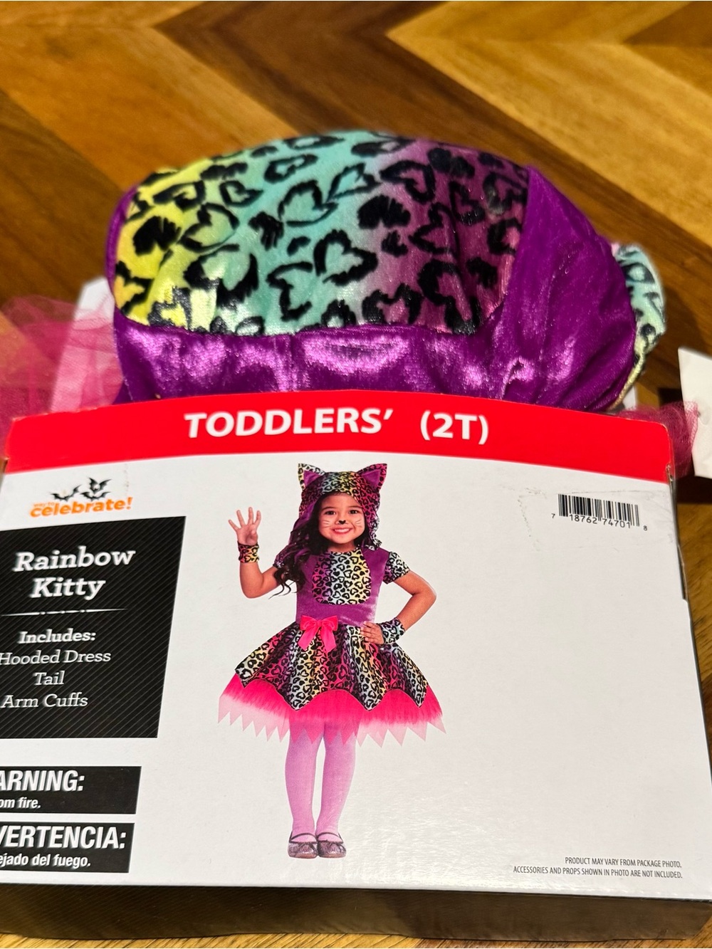 Celebrate! Rainbow Kitty Toddler Costume (2T) - Multicolor